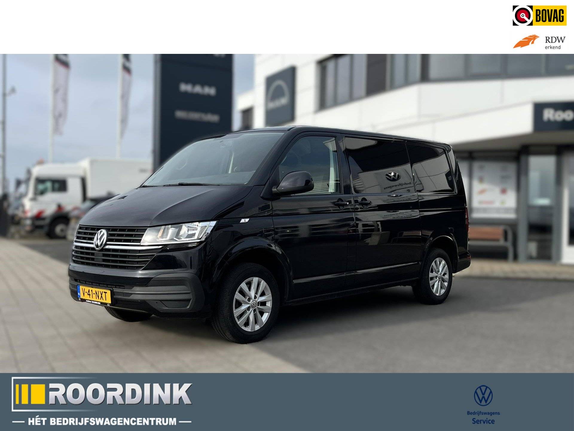 Volkswagen TRANSPORTER 150 pk DSG L1, Schuifdeur links en rechts en achterklep, trekhaak, bumpers en spiegels in kleur, LMV